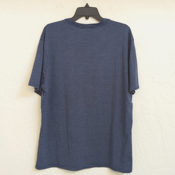 LIKE NEW 01.ALGO Peter Performance Vee Quick Dry Blue Striped Tee XL - Picture 7 of 8